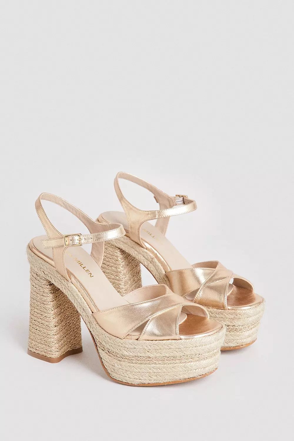 Gold espadrille cheap platform sandals